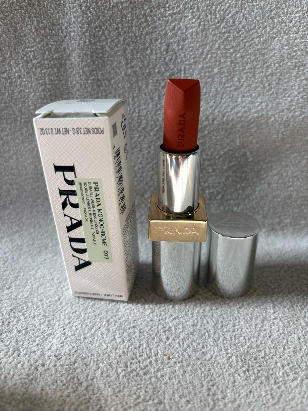 Prada Monochrome Hyper Matte Lipstick O77 Arancio Full Size Brand New in Box!!